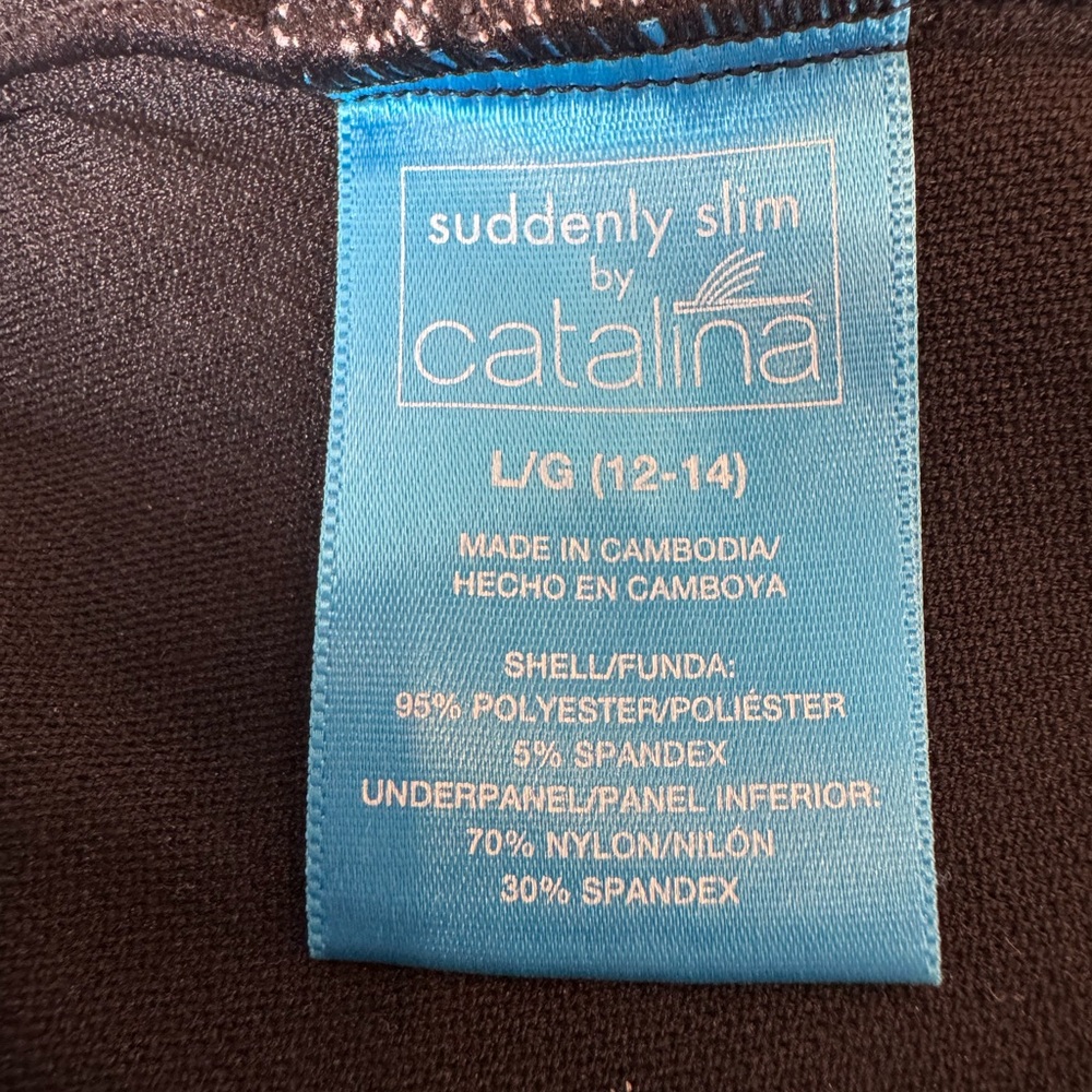 Catalina Suddenly Slim Black/Grey Swimsuit Dress. - Picture 6 of 6